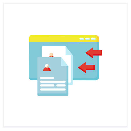 Resume service flat iconのイラスト素材