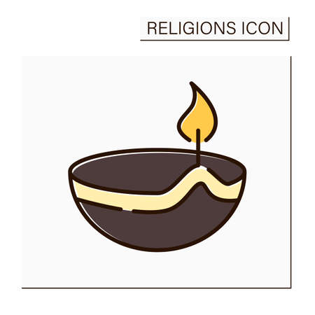 Hinduism color iconのイラスト素材