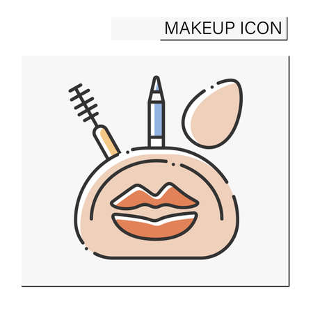 Makeup kit color iconのイラスト素材