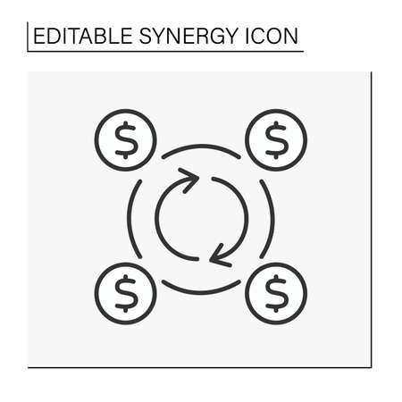 Corporate investment line iconのイラスト素材