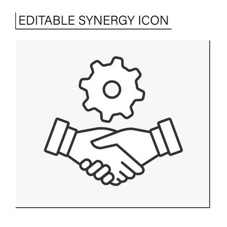 Handshaking line iconのイラスト素材
