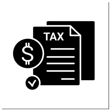 Tax report glyph iconのイラスト素材