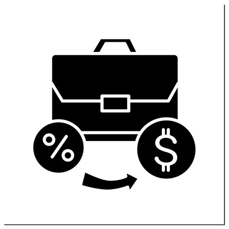 Investment portfolio glyph iconのイラスト素材