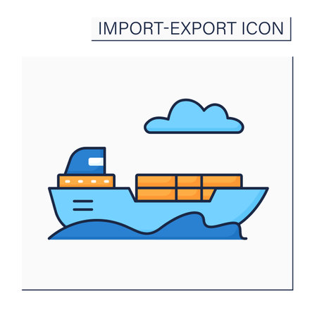 Freight color iconのイラスト素材