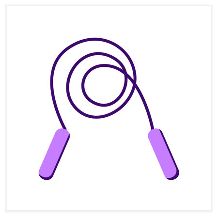 Jumping rope flat iconのイラスト素材