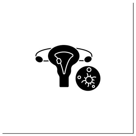 Uterine cancer glyph iconのイラスト素材