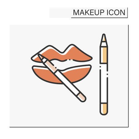 Lip liner color iconのイラスト素材