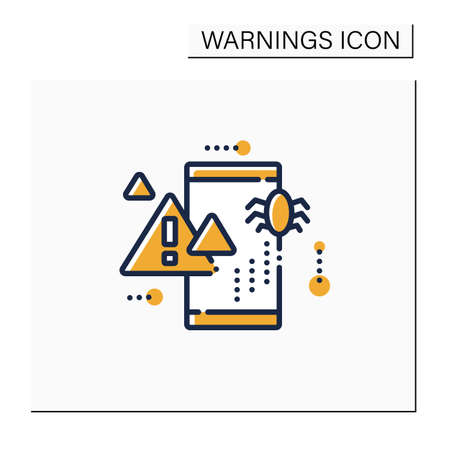 Virus notification color iconのイラスト素材