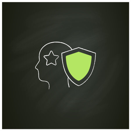 Intellectual property chalk iconのイラスト素材