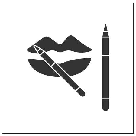 Lip liner glyph iconのイラスト素材