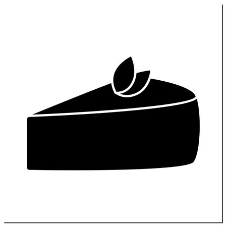 Cheesecake glyph iconのイラスト素材