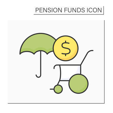 Disability pension color iconのイラスト素材