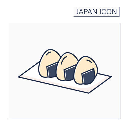 Onigiri color iconのイラスト素材