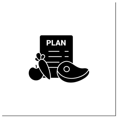 Eating plan glyph iconのイラスト素材