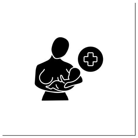 Lactation glyph iconのイラスト素材