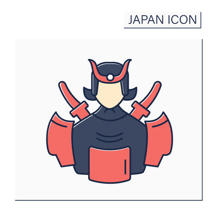 Samurai color iconのイラスト素材