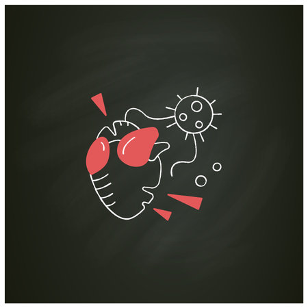 Heart attack chalk iconのイラスト素材