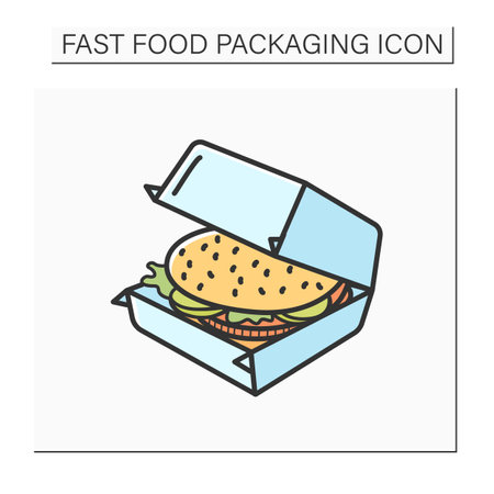Burger in package color iconのイラスト素材