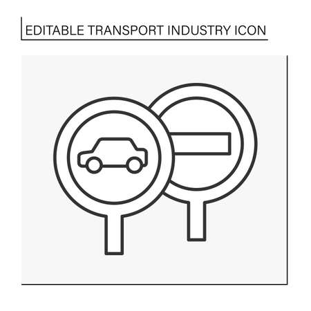 Road sign line iconのイラスト素材