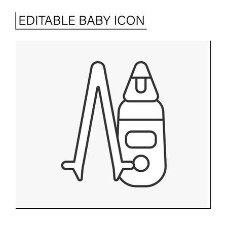 Nasal aspirator line iconのイラスト素材