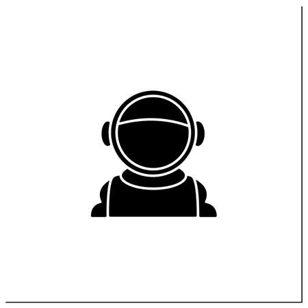 Astronaut glyph iconのイラスト素材