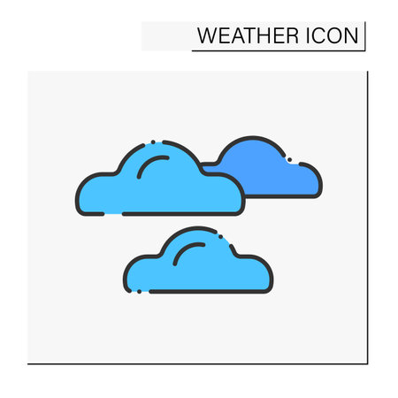 Cloudy color iconのイラスト素材