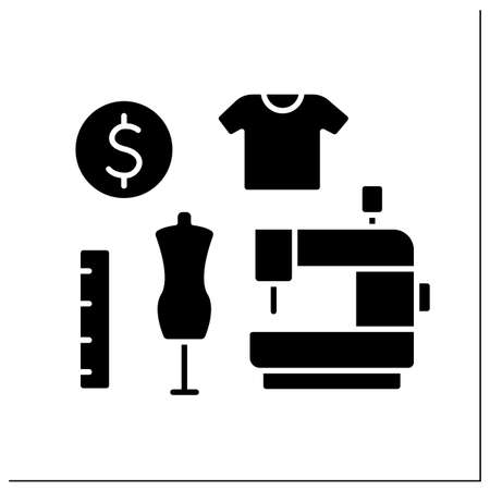 Tailoring glyph iconのイラスト素材