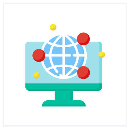 Global internet community flat iconのイラスト素材