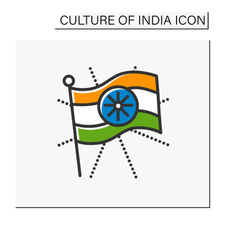 India National flag color iconのイラスト素材
