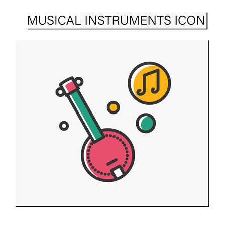 Banjo color iconのイラスト素材