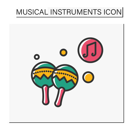 Maracas color iconのイラスト素材