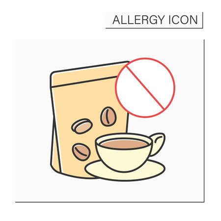Allergy to food color iconのイラスト素材