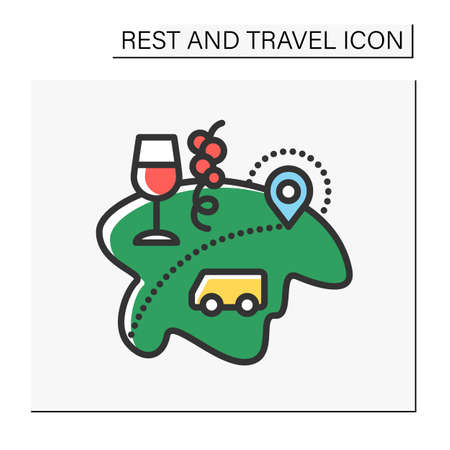 Enotourism color iconのイラスト素材