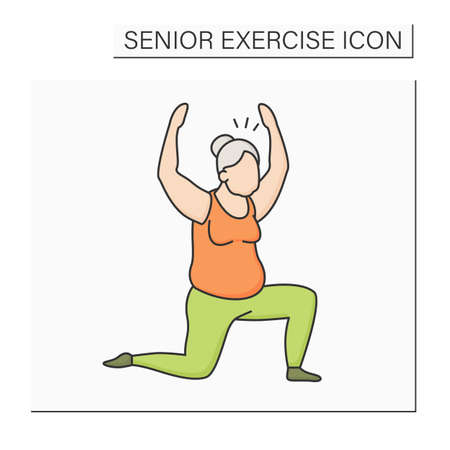 Pilates color iconのイラスト素材