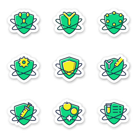Immune system stickersのイラスト素材