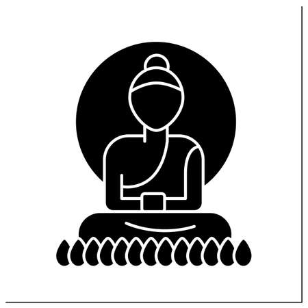 Buddha glyph iconのイラスト素材