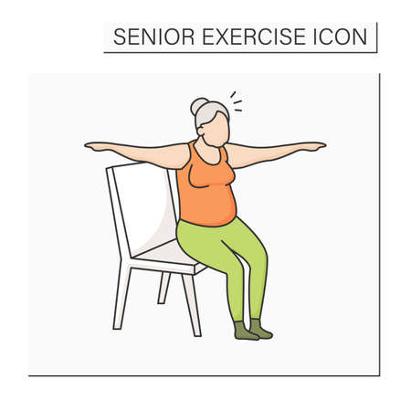 Chair yoga color iconのイラスト素材