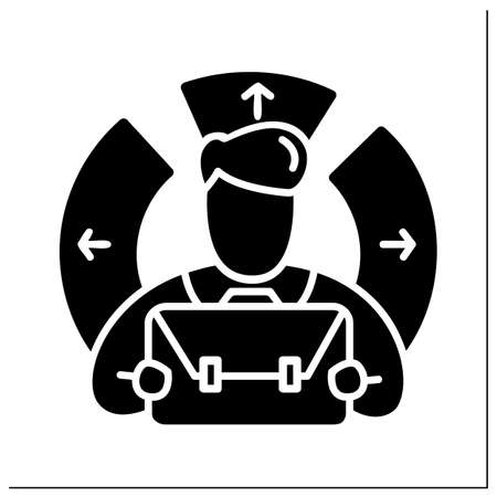 Diversified worker glyph iconのイラスト素材