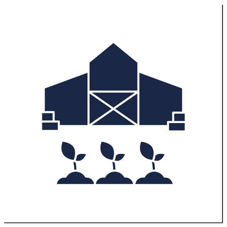 Barn glyph iconのイラスト素材