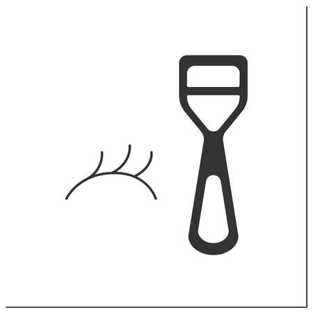 False lashes curler glyph iconのイラスト素材