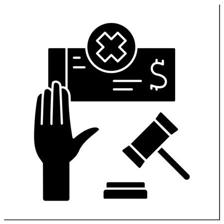 Voluntary bankruptcy glyph iconのイラスト素材