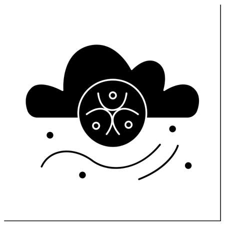 Air pollution glyph iconのイラスト素材