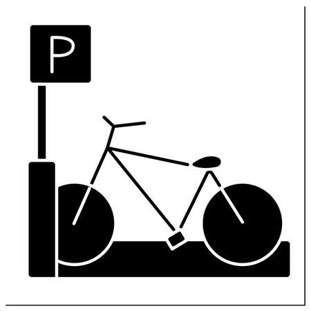 Bicycle parking rack glyph iconのイラスト素材