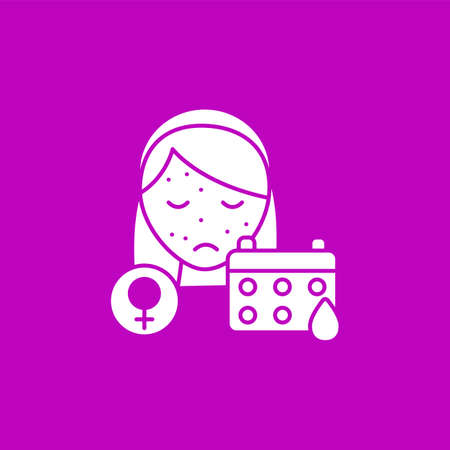 Teenager problems glyph iconのイラスト素材