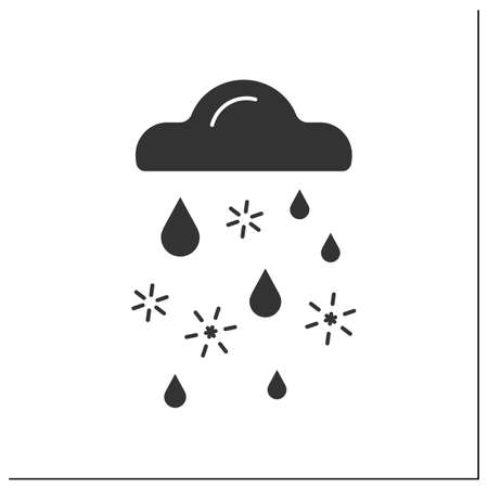 Sleet glyph iconのイラスト素材