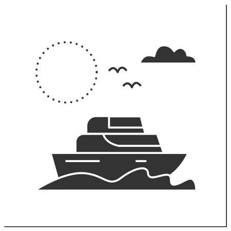Yachting glyph iconのイラスト素材