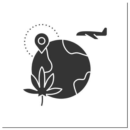 Recreational drug tourism glyph iconのイラスト素材