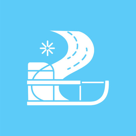 Sledding glyph iconのイラスト素材