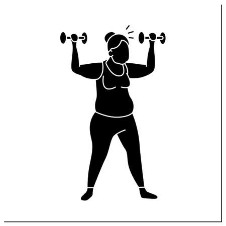 Workout glyph iconのイラスト素材