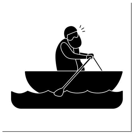 Rowing glyph iconのイラスト素材
